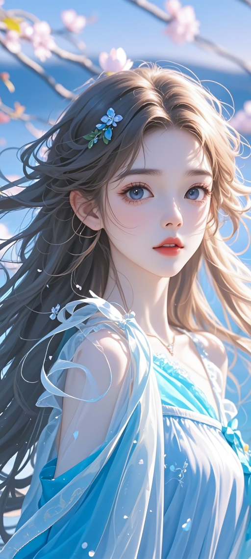 春樱漫舞蓝裙仙