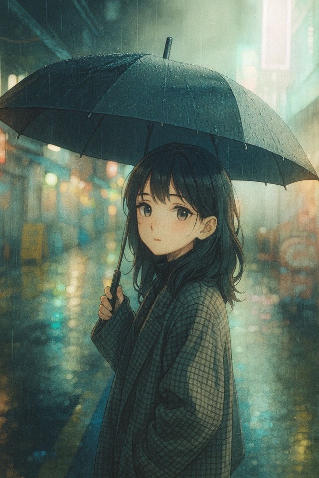 深夜回眸少女