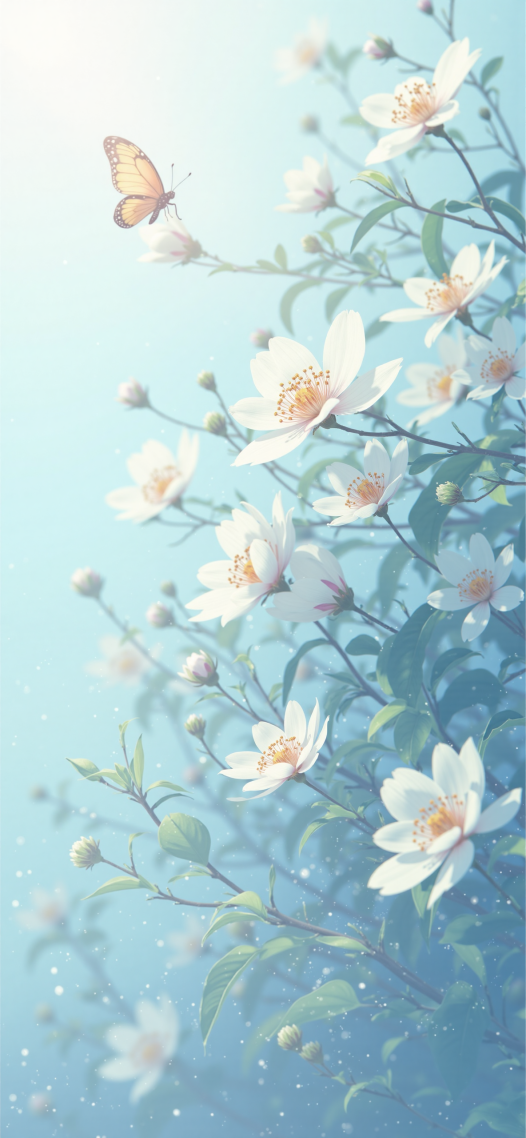 雾中的花