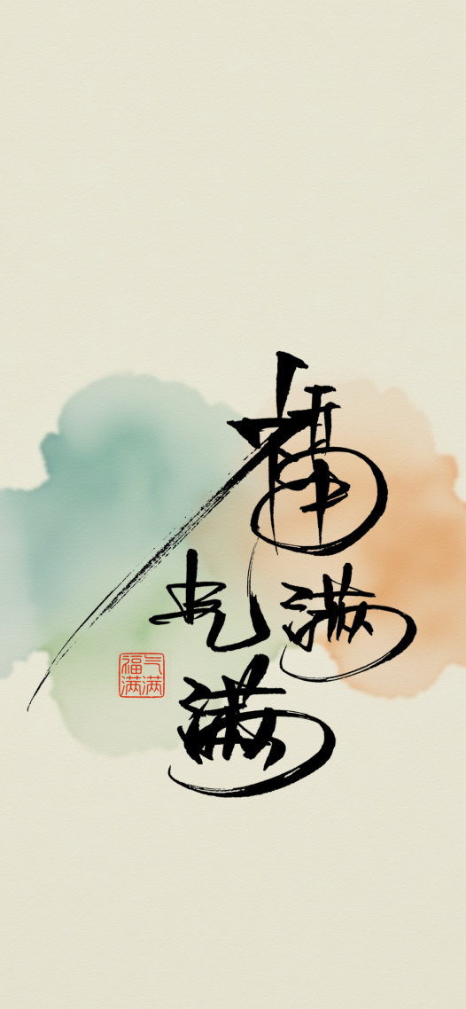 手写字福气满满