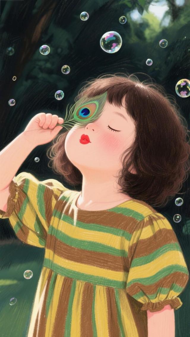 逆光孔雀毛
