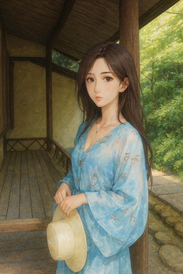 蓝色长裙